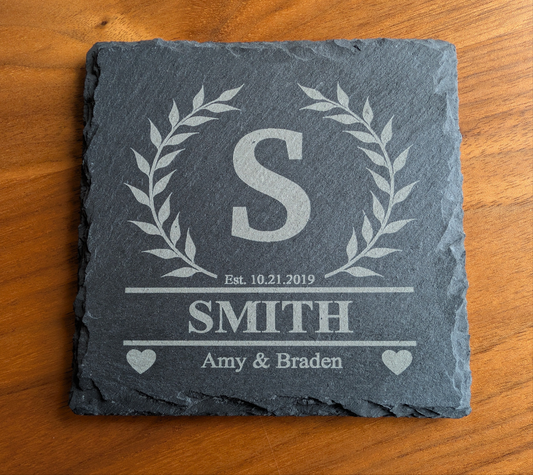 Personalized slate coasters