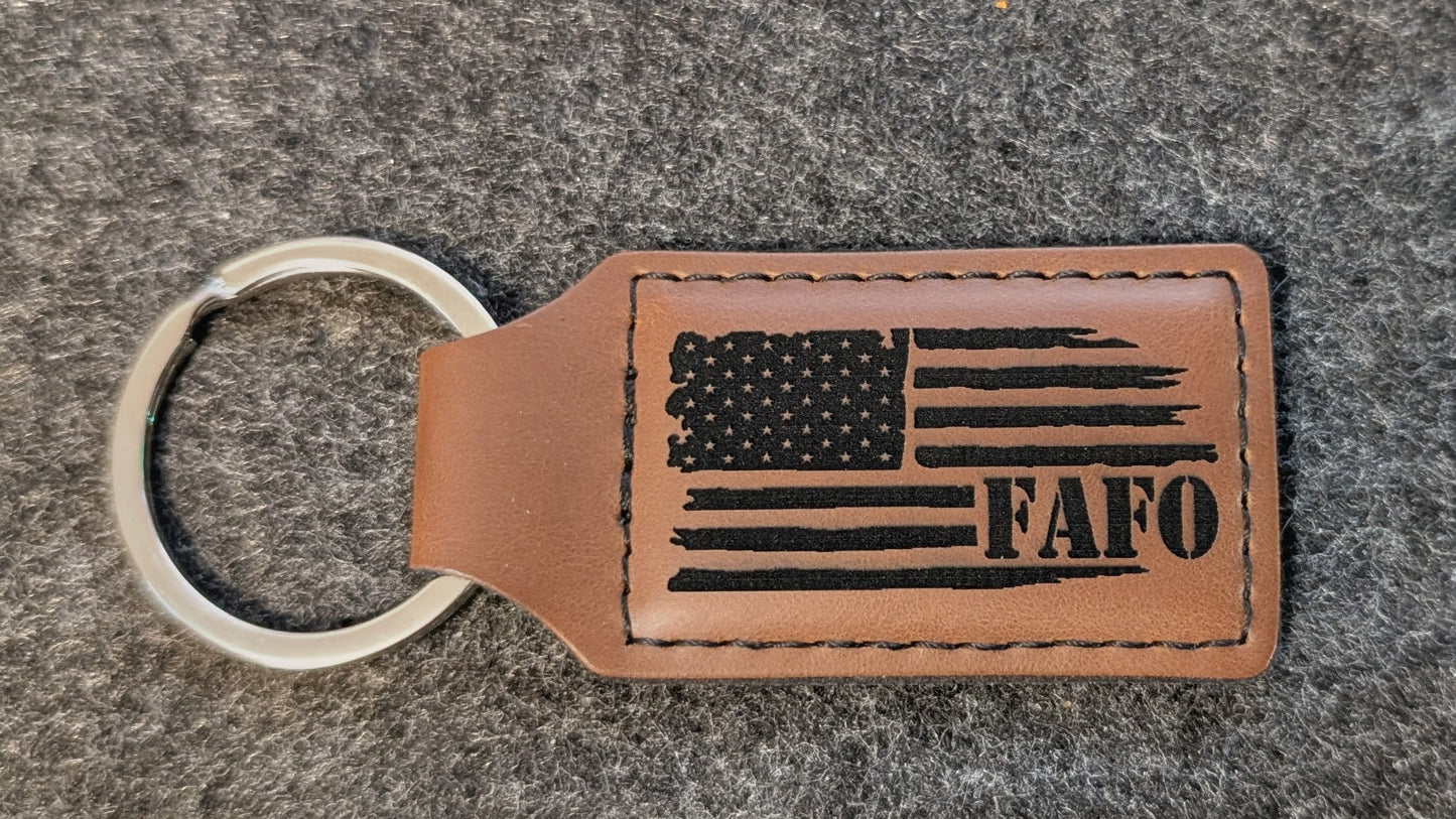 Leatherette FAFO keychain